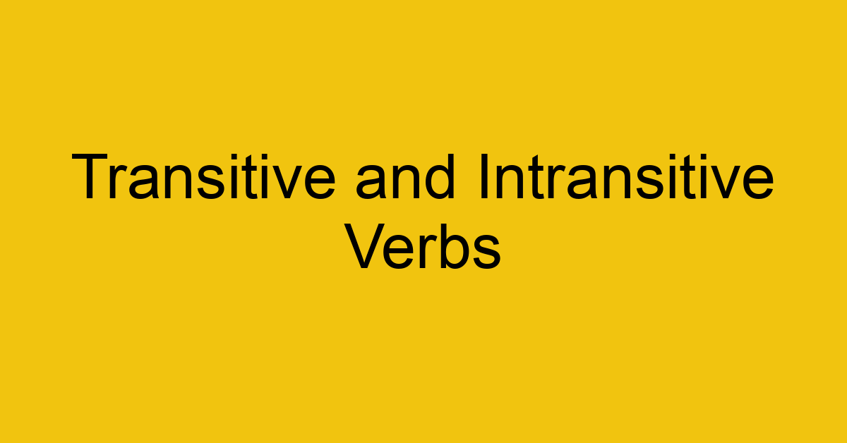 transitive and intransitive verbs 2151